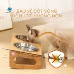 Mèo ăn bằng bát nghiêng 15 độ Petco Global, bảo vệ cột sống, giảm nôn trớ