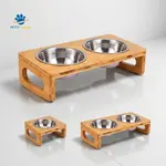 Bộ bát ăn nghiêng cho mèo Petco Global, đế gỗ tự nhiên size đơn và đôi