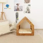Khung gỗ nhà chó mèo Harmony khi tháo rời phần mái vải, dùng như chuồng mở thoáng khí